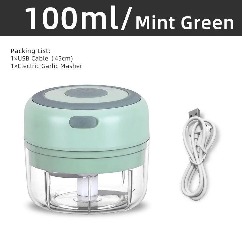 Electric Kitchen Food Chopper Mini Garlic Masher Crusher USB Portable Meat Grinder Vegetable Chopper for Kitchen Gadgets