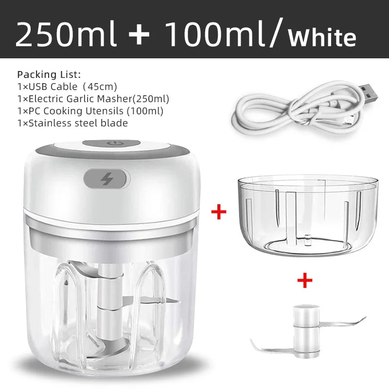 Electric Kitchen Food Chopper Mini Garlic Masher Crusher USB Portable Meat Grinder Vegetable Chopper for Kitchen Gadgets