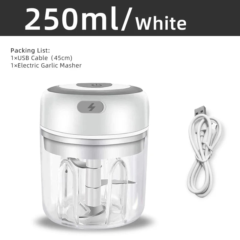 Electric Kitchen Food Chopper Mini Garlic Masher Crusher USB Portable Meat Grinder Vegetable Chopper for Kitchen Gadgets