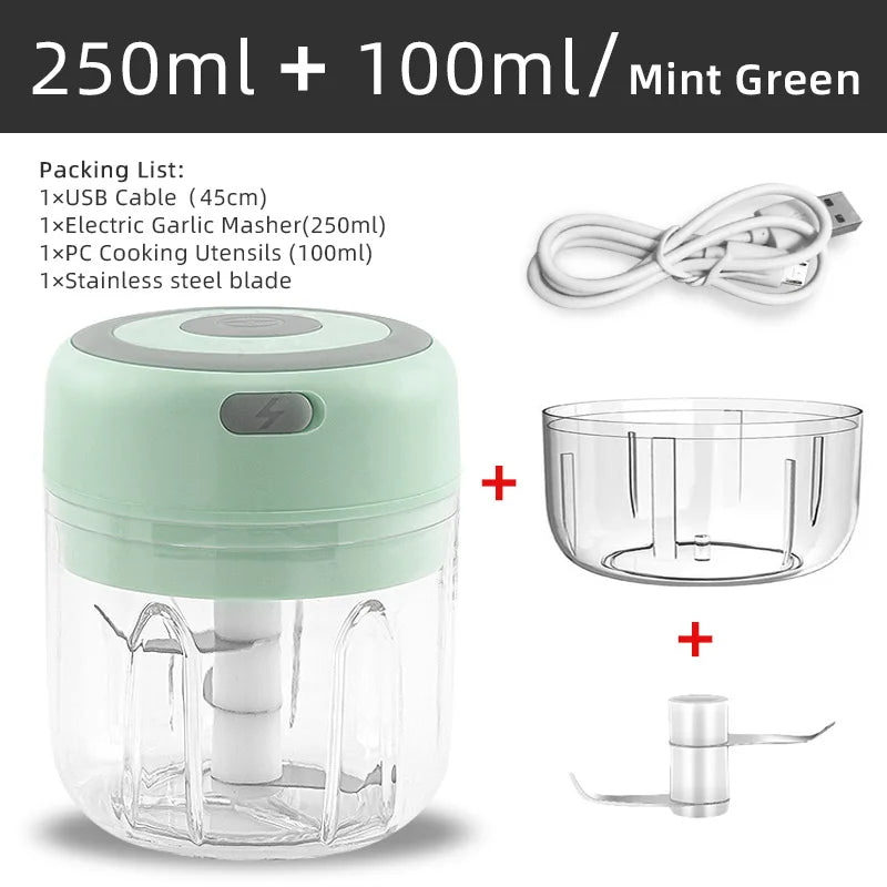 Electric Kitchen Food Chopper Mini Garlic Masher Crusher USB Portable Meat Grinder Vegetable Chopper for Kitchen Gadgets