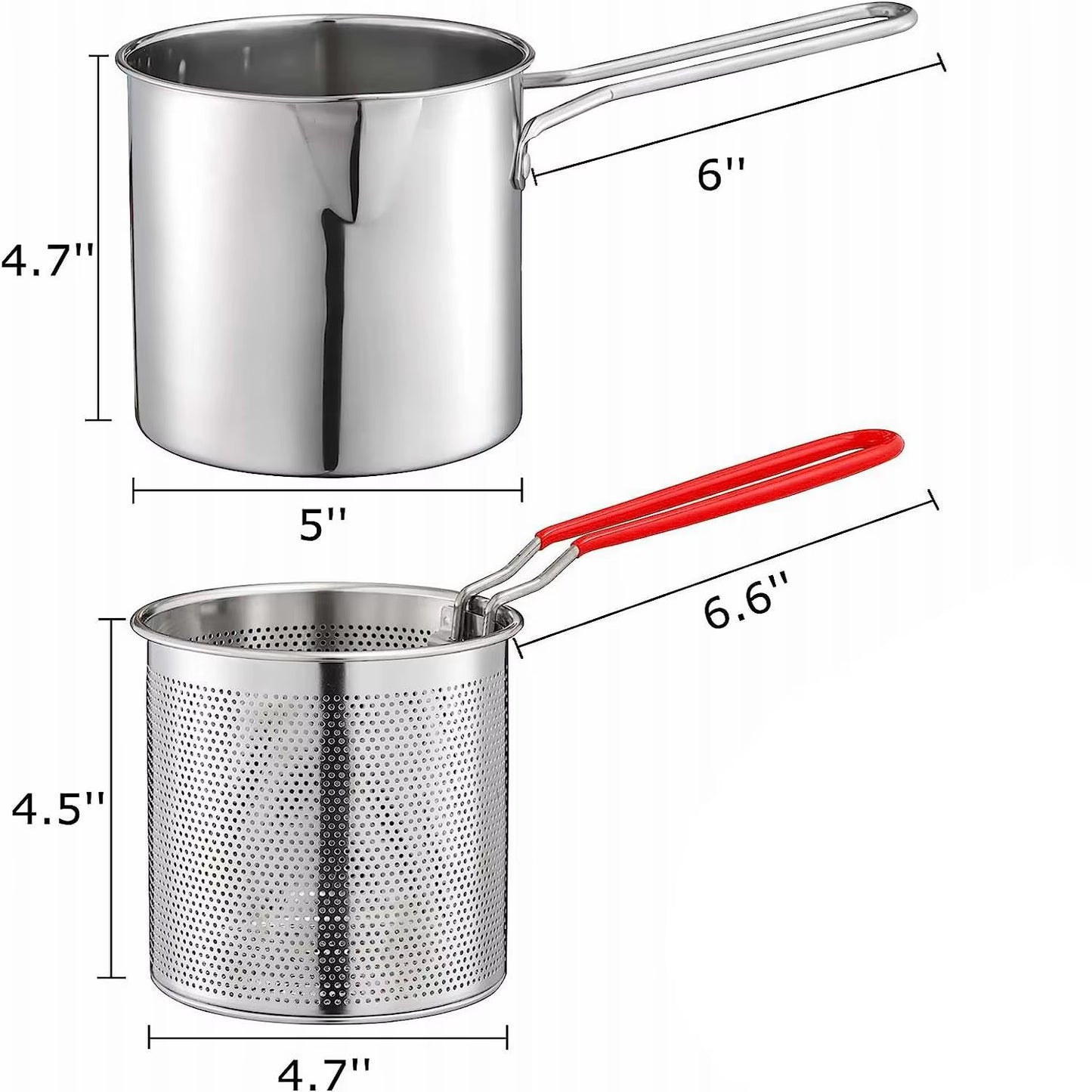 Deep Frying Pot Kitchen Fryer with Strainer Stainless Steel Tempura Fryer Pan Fry Pot Chicken Fried Chicken Cooking Tools